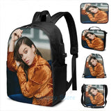 Funny Hailee Steinfeld USB Charge Backpack Men Women School Travel Laptop Bag
