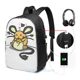 Dedenne Snack Time USB Charge Backpack School bags Travel laptop bag