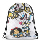 Mafalda Music Vintage USB Charge Backpack Men Women School Bag Travel Laptop Bag