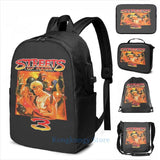 Funny Streets of Rage 3 USB Charge Backpack Men Women Travel Laptop Bag