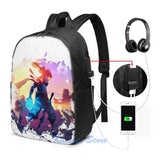 Funny Dead Cells USB Charge Backpack School Travel Laptop Bag