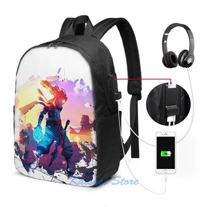 Funny Dead Cells USB Charge Backpack School Travel Laptop Bag