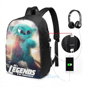Funny Beebo USB Charge Backpack School Travel Laptop Bag