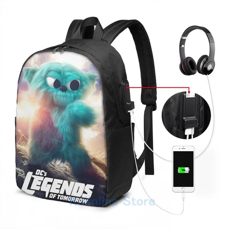 Funny Beebo USB Charge Backpack School Travel Laptop Bag