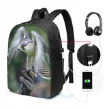 Funny Falconry USB Charge Backpack School Travel Laptop Bag