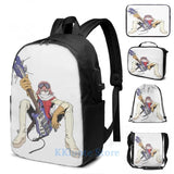 FLCL Fooly Cooly Haruko Haruhara USB Charge Backpack - School Travel Bag