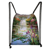 Water Lilies Backpack Men Shoulder Bag for Travel