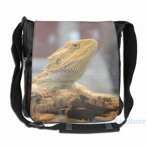 Funny Bearded Dragon USB Charge Backpack School Bag Travel Laptop