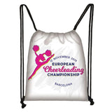Watercolor Gymnastics Art Print Drawstring Backpack for Women Girls Cheerleading