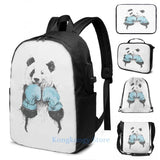 Boxing Panda USB Charge Backpack Travel Laptop Bag