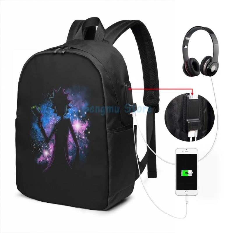 Funny Graphic Galaxy Rick USB Charge Backpack School Bag