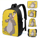 Funny Graphic Mowgli Baloo Shirt Sticker Mask USB Charge Backpack