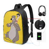 Funny Graphic Mowgli Baloo Shirt Sticker Mask USB Charge Backpack