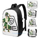 Graphic Print Toph Bei Fong USB Backpack for School and Travel