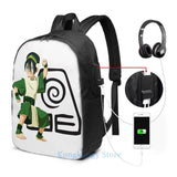 Graphic Print Toph Bei Fong USB Backpack for School and Travel