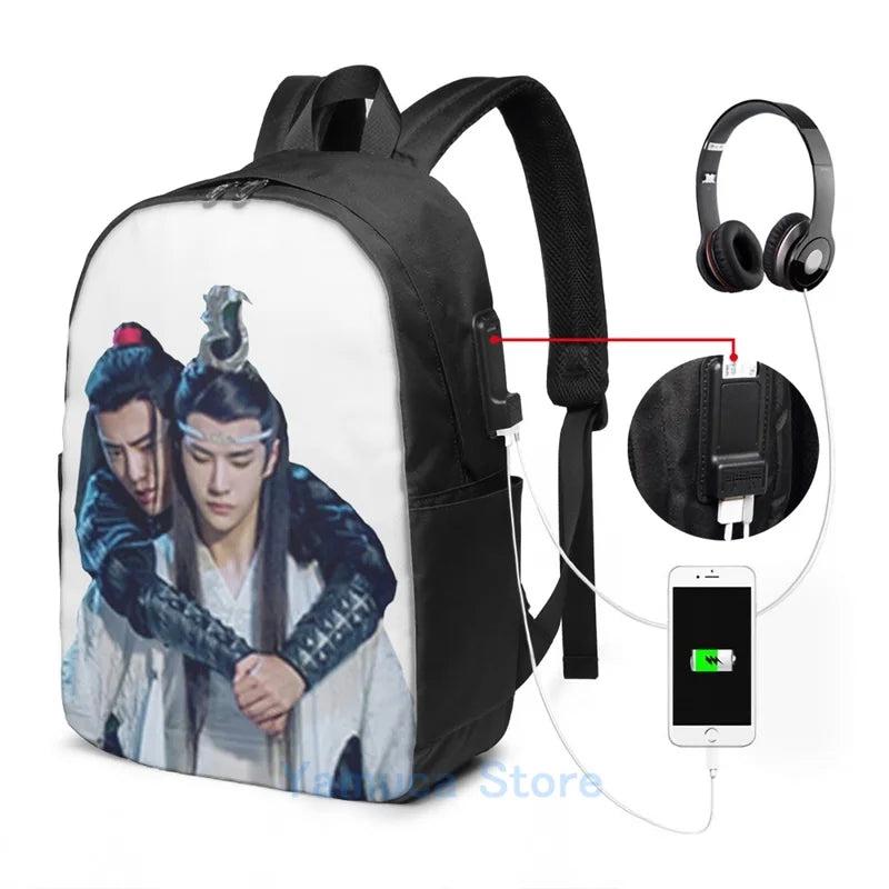 Funny Graphic print The Untamed Wu Ji USB Charge Backpack