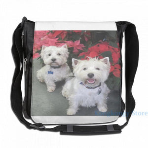 Funny Westie Christmas USB Charge Backpack School Travel Laptop Bag