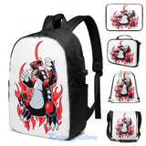 Funny Groudon USB Charge Backpack School Bag Travel Laptop Bag