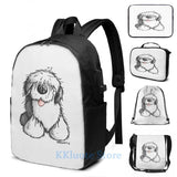 Funny Graphic Bobbie OES USB Backpack School Travel Laptop Bag