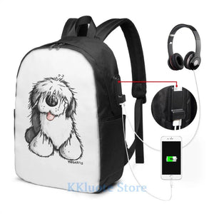 Funny Graphic Bobbie OES USB Backpack School Travel Laptop Bag