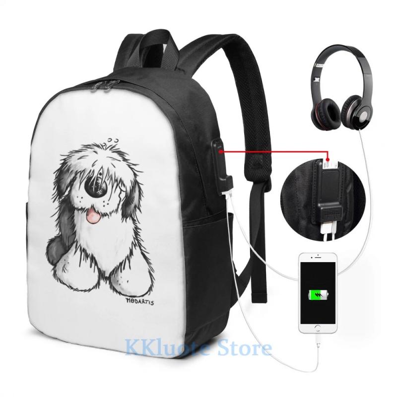Funny Graphic Bobbie OES USB Backpack School Travel Laptop Bag