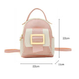 Mini Women's Backpack PU Leather Ladies Phone Pouch Pack Female Bag School Bags
