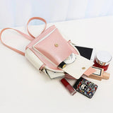 Mini Women's Backpack PU Leather Ladies Phone Pouch Pack Female Bag School Bags