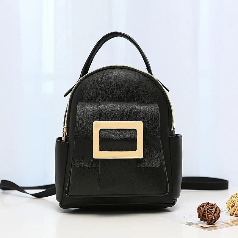 Mini Women's Backpack PU Leather Ladies Phone Pouch Pack Female Bag School Bags