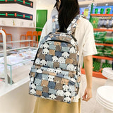 Girls Cartoon Animal Print School Bag Large Capacity College Student Ladies