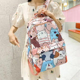 Girls Cartoon Animal Print School Bag Large Capacity College Student Ladies