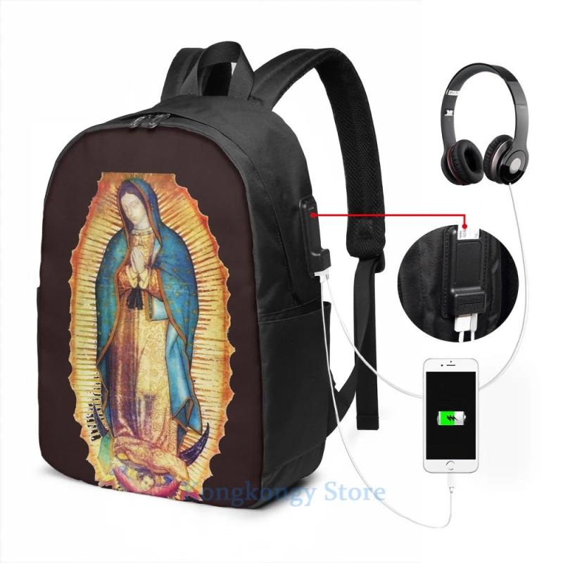Funny Graphic Our Lady of Guadalupe Virgin Mary Tilma USB Charge Backpack
