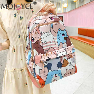 Animal Print School Bags for Girls Large Capacity Student Ladies Shoulder Bag