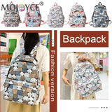 Animal Print School Bags for Girls Large Capacity Student Ladies Shoulder Bag