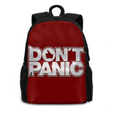 Dont Panic T-Shirt 3D Print Backpack Casual Bag Hitchhikers Guide