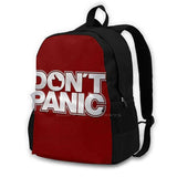 Dont Panic T-Shirt 3D Print Backpack Casual Bag Hitchhikers Guide