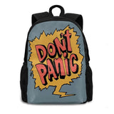Teen College Student Backpack Laptop Travel Bags Dont Panic