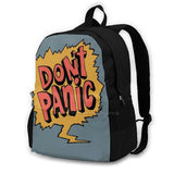 Teen College Student Backpack Laptop Travel Bags Dont Panic