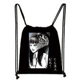 Horror Manga Drawstring Bag Tomie Spiralized Women Backpacks Casual Book Bag