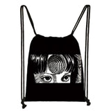 Horror Manga Drawstring Bag Tomie Spiralized Women Backpacks Casual Book Bag