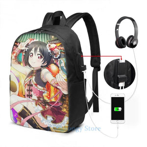 Love Live! School Idol Project Graphic Backpack USB Charge Men Women Bag