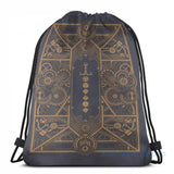 Steampunk Polyhedral Dice Sword USB Charge Backpack School Travel Laptop Bag