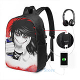 Funny Jeff the killer USB Charge Backpack School bag Travel laptop bag
