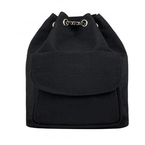 Women's Casual Drawstring Chain Bucket Bag Nylon Backpack