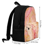 Pink Bubblegum Fun Abstract Acrylic Pour Art Backpack School Laptop Travel Bag