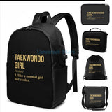 Funny Taekwondo USB Charge Backpack Men Women Travel Laptop Bag