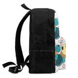 Retro Bubbles Dots Polkadots Circles School Bag Teal Pink Peach