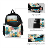 Retro Bubbles Dots Polkadots Circles School Bag Teal Pink Peach