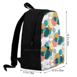 Retro Bubbles Dots Polkadots Circles School Bag Teal Pink Peach