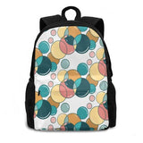 Retro Bubbles Dots Polkadots Circles School Bag Teal Pink Peach