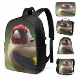 Goldfinch USB Charge Backpack Men Women Travel Laptop Bag
